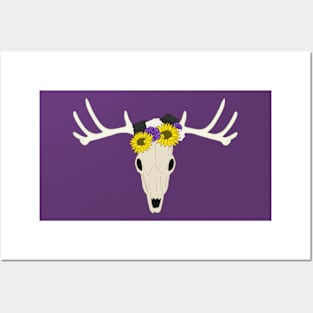 Nonbinary Floral Deer Skull Posters and Art